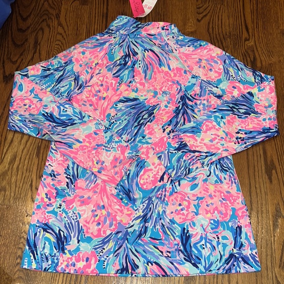 Lilly Pulitzer UPF 50+ Skipper Popover in Periwinkle Purple Fan Sea Pants Large - Picture 4 of 6